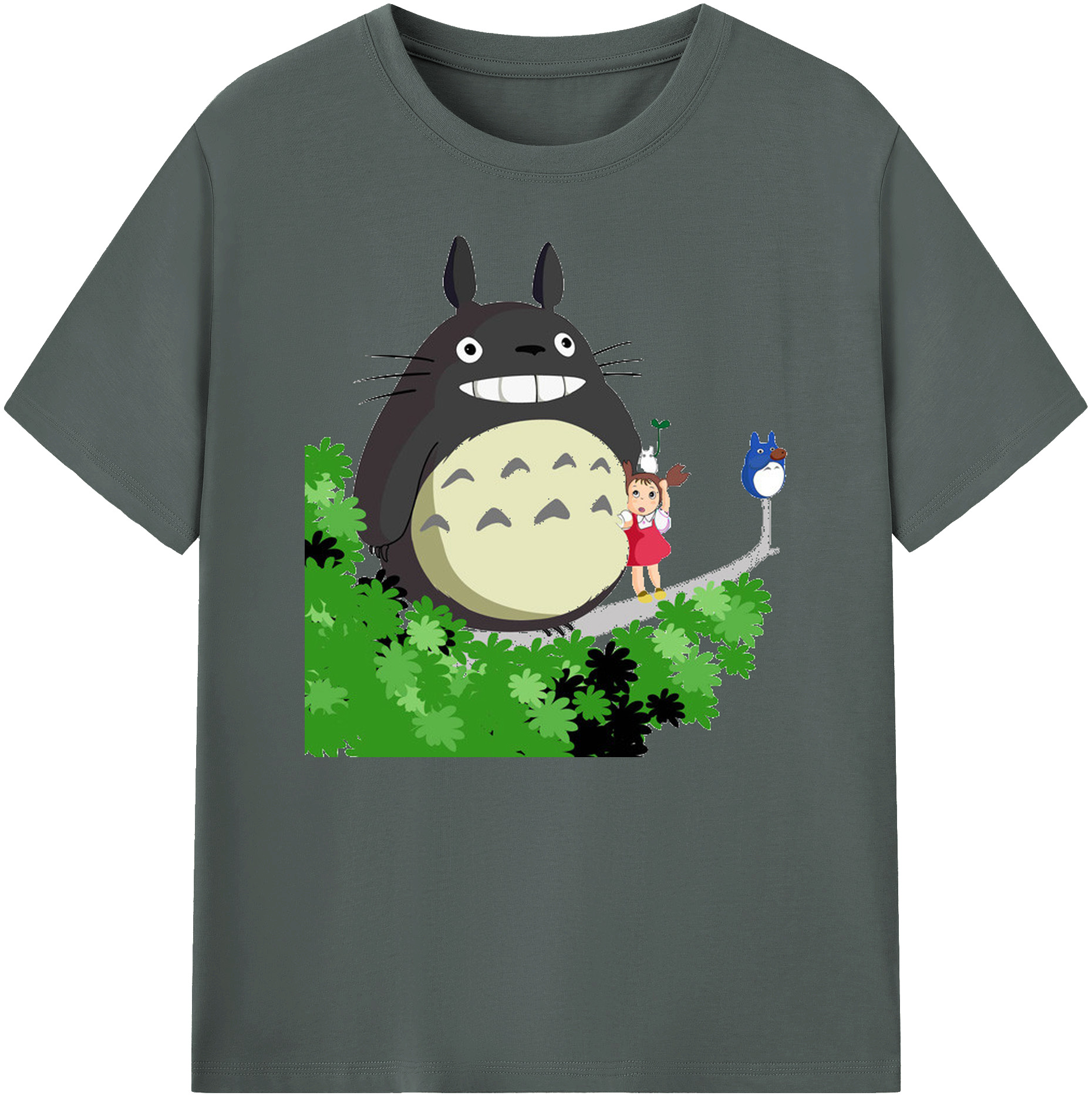 （画像用） となりのトトロ 草壁メイ 草壁サツキ My Neighbor Totoro Satsuki Kusakabe Mei Kusakabe 綿100％ メンズ半袖Tシャツ｜肌触りやわらか＆通気性